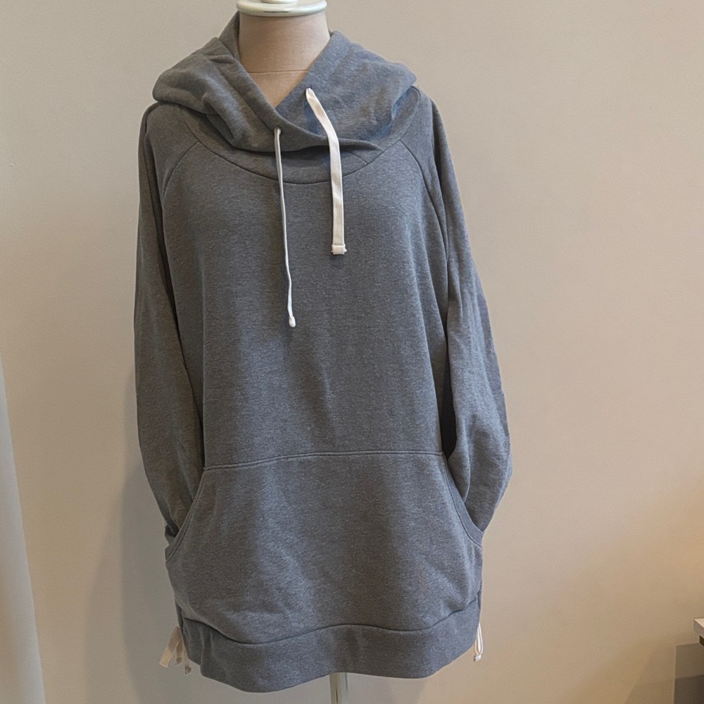 GAP Grey Lace Up Hoodie Sweatshirt Tunic